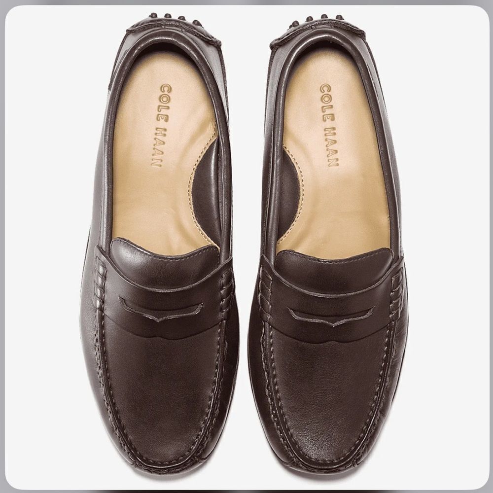 Cole Hann shoes Men's Grant Canoe Penny Loafer driver T Moro Dark Brown sz 10.5